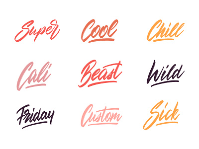 Lettering logotypes sketches