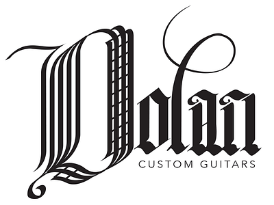 Dolan Custom Guitars brush lettering hand lettered lettering logo type typography