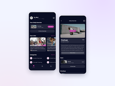 Fitness & Workout App - Exploration Design