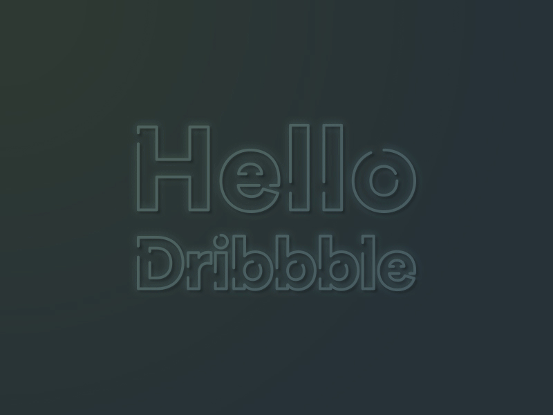 Hello Dribbble animation design illustration neon typography