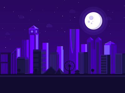 City night graphic illustration
