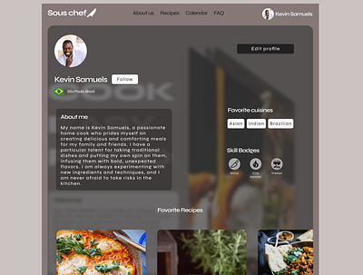 Profile for cooking website dailyui design designinspiration ux