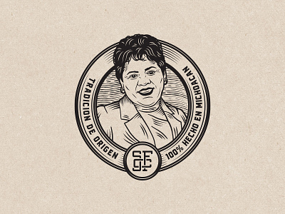 Portrait coffee drawing illustration logo mexico vintage woman