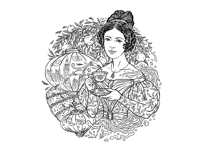 Tea Time bergamot britain drawing drink earl grey girl illustration japan lemon tea vintage