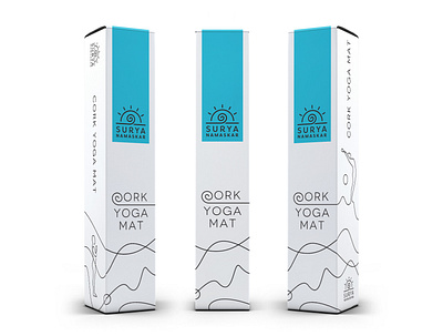package design for Yoga Mat cork illustraion line minimalist monoline yoga