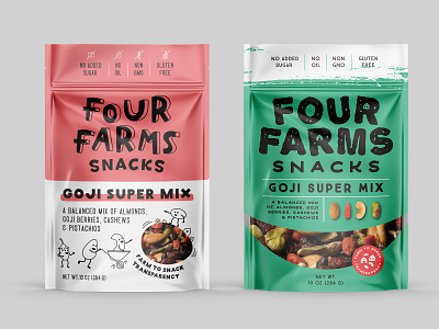 logo and package design for nut mix - variations3 dog drawing farm goji illustration logo mix nuts organic pouch