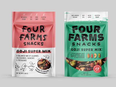 logo and package design for nut mix - variations3 dog drawing farm goji illustration logo mix nuts organic pouch
