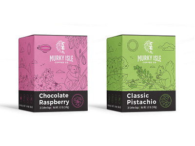 Packaging design for design for a single serve coffee company 2 coffee drawing illustration monoline nature