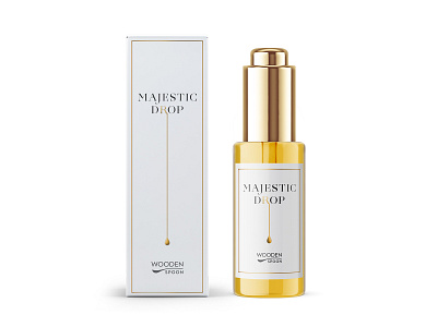 cosmetic box and label design bottle box cosmetic drop gold minimal serum