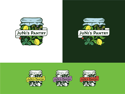 Unused logo concept berry drawing fruit illustration jar leaf lemon logo organic pantry vintage