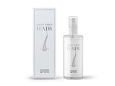 Gray-free Hair bottle cosmetics foil grey hair minimal silver spray white