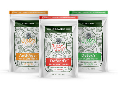 Packaging design for fermented superfood for dogs - pouches