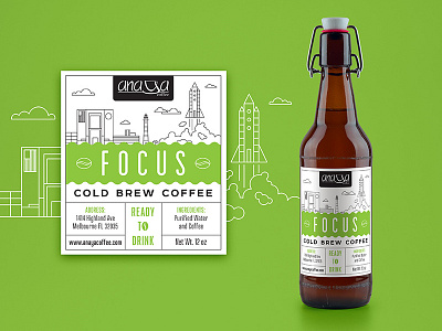 Labels for Anaya Coffee - Focus bottle cafe coffee cold brew florida monoline