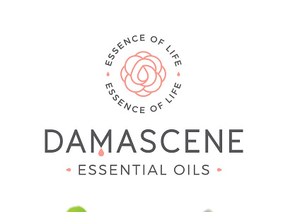 Branding for Damascene Essential Oils cosmetics essential label monoline oil organic rose