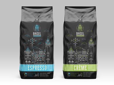 Basel Kaffee - packages (concept) bag basel black city coffee monoline pouch