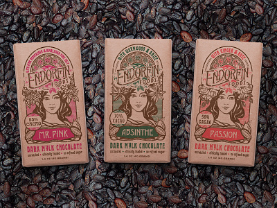 Art Nouveau Packaging concept for Organic Chocolate Bars