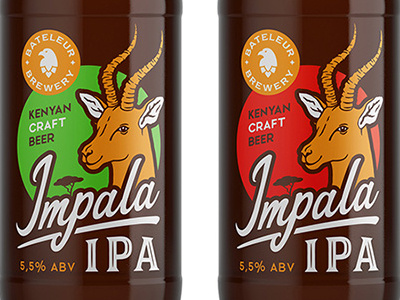 Unused proposal for beer label africa antelope beer drawing ipa kenya