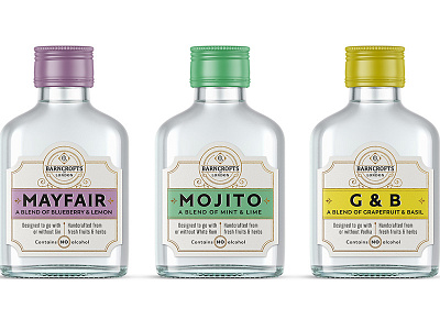 Labels for innovative, handcrafted non-alcoholic drinks. bottle cocktail drink non alcoholic spirit vintage