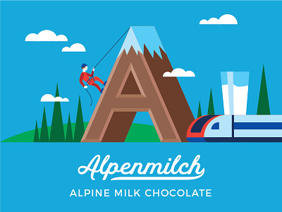 Сhocolate letters2 a alps art chocolate flat letter milk mountain