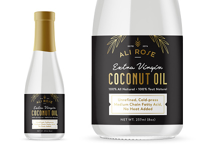 Logo & label for Coconut Oil black coconut line art minimalism natural oil virgin