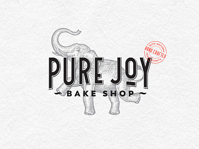 Logo for Bake Shop bake shop cake drawing elephant hand drawn illustration jar