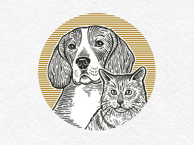 Proposal for pet logo2 cat dog drawing