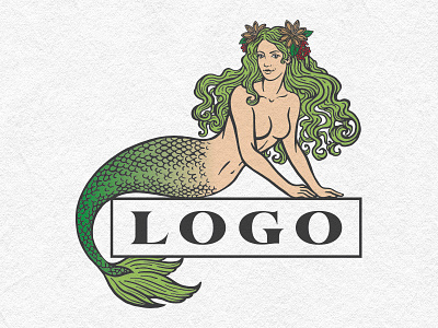 Unused proposal for mermaid logo drawing hand drawing illustration mermaid retro vintage