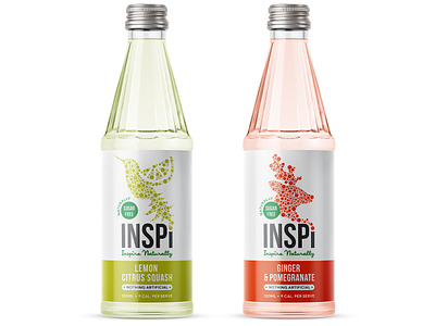 Label concept for 100% Natural and Sugar Free Sodas