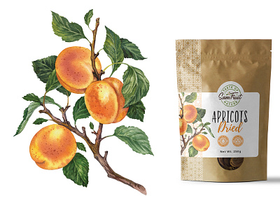 Dried fruits packaging serie - apricots