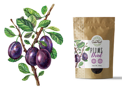 Dried fruits packaging serie - plums