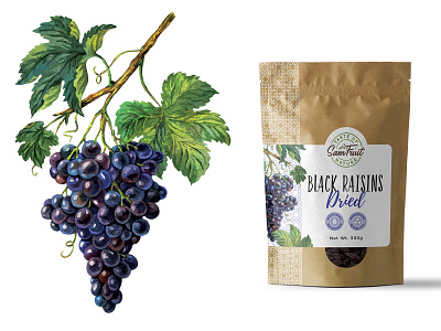 Dried fruits packaging serie - raisins