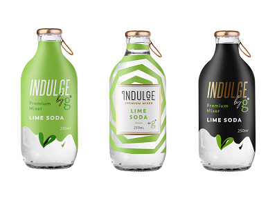 Range of premium tonic drinks - first revew4 bottle drink label lime minimal soda tonic