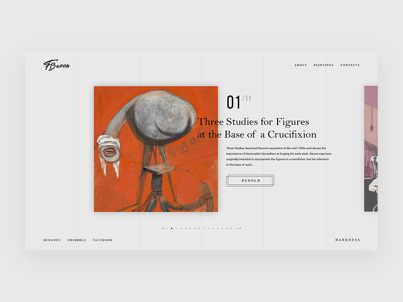 Francis Bacon - Personal website animation design ui ux web webdesign