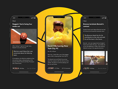 Golden Ball / News / Animation animation app design design dribbble interface mobile app mobile design principle project ui ux web webdesign website