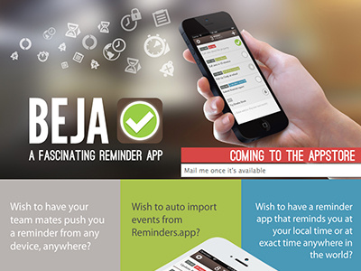 Beja Website app design ios iphone reminder ui website