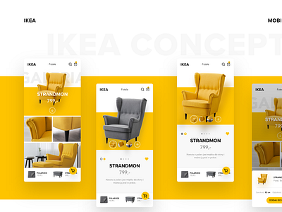 IKEA - mobile app adobe xd after affects animation app mobile ui ux yellow