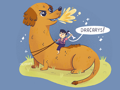 Dracarys Maya! arte arte digital characterdesign childrensbook color dog editorial illustration illustration art illustration digital ilustracion ilustracion digital pet