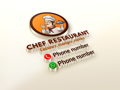 Resturant Logo 3d brand identity branding graphic design logo restaurant