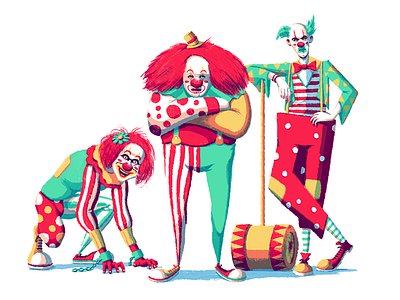 Clowns character design illustration