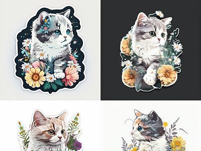 Cute Cat Stickers Collection by Alien3287 on Dribbble
