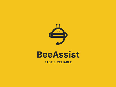 Bee Assist logo bee branding clear design identity identity design logo logo design logodesign logodesigner logodesigns logos logotype logotypedesign simple logo yellow