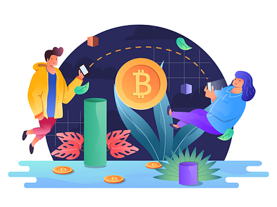 transfer bitcoin assets bitcoin crypto cryptocurrency design flat illustration illustration for website modern transaction vector web website