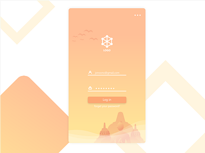 Log in app design flat in log modern page simple ui ux web