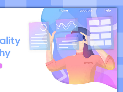 Virtual reality - home page blue concept design home page illustration reality technology ui ux virtual web