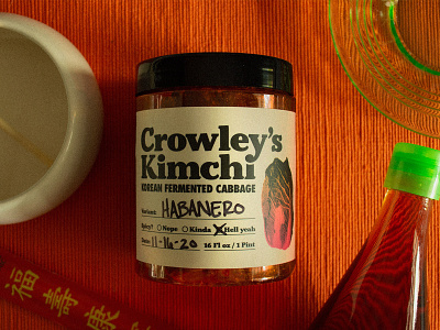 Crowley's Kimchi food kimchi label design package design