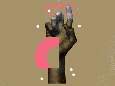 Reach art collage hand illustration paint poster