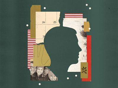 Loss and The Holidays analog collage editorial illustration paper collage