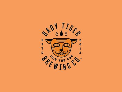 Baby Tiger Brewing Co. badge beer brewing cat cub meow rawr tiger