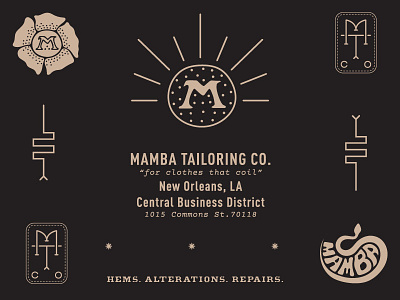 Mamba Brand Exploration breadboard flower mamba monogram rays snake sun tailor