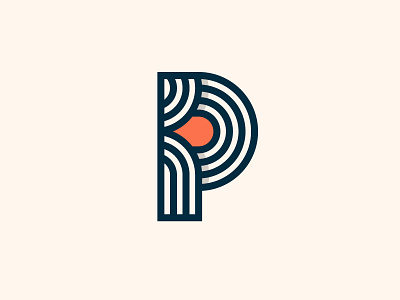 Leftover P bold lines monogram p pattern shadow